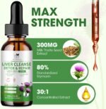 (2 Pack) Milk Thistle Liquid Drops, Liver Cleanse Detox & Repair with 80% Silymarin, Artichoke Leaf, Dandelion Root, Glutathione, Promotes Liver Health, Antioxidant Support, 60-Day Supply - Image 2
